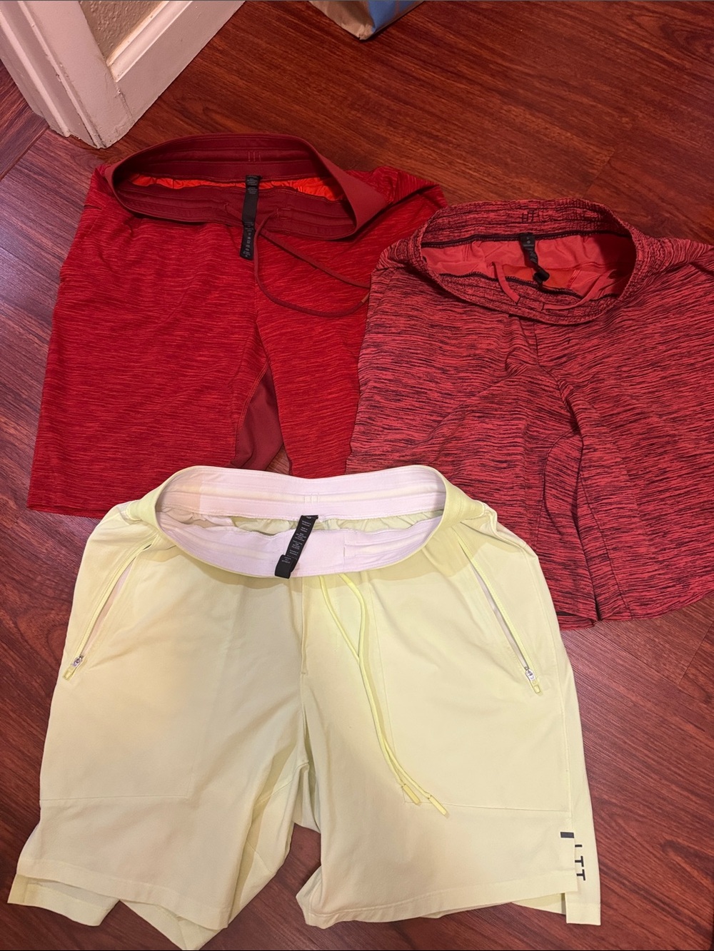 lululemon athletica Active Shorts — Red & Light Yellow